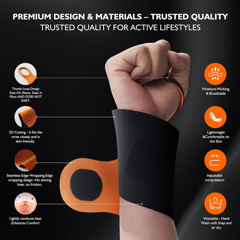 DR.SPRING Adjustable Wrist Brace & Wrist Protector for Carpal Tunnel, Arthritis & Tendonitis & Wrist Pain Relief, Breathable Moisture-Wicking Fabric with Durable hook-and-loop straps - Image 4